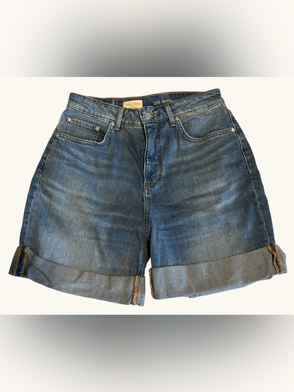 Pilcro Denim Shorts in Medium Blue